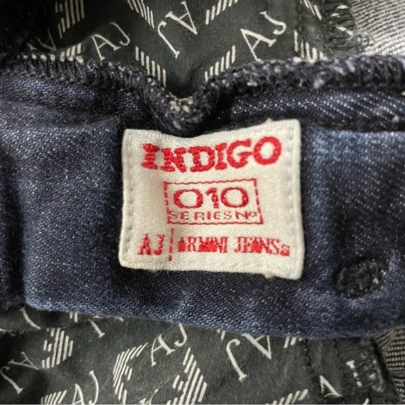 ARMANI Jeans vintage blue denim pants, low waist, regular fit indigo zip up 28 - Picture 9 of 15